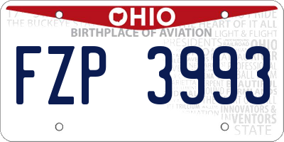 OH license plate FZP3993