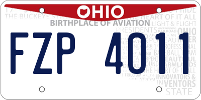 OH license plate FZP4011
