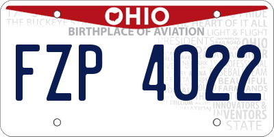 OH license plate FZP4022