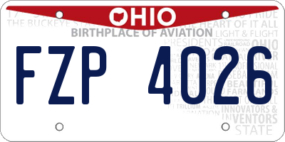 OH license plate FZP4026