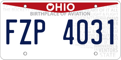 OH license plate FZP4031