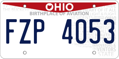 OH license plate FZP4053