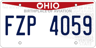 OH license plate FZP4059