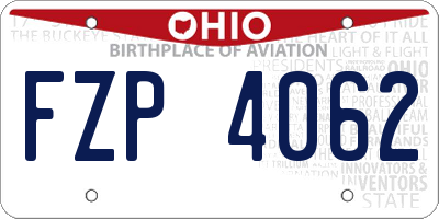 OH license plate FZP4062