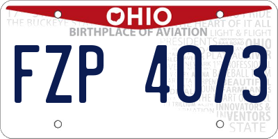 OH license plate FZP4073