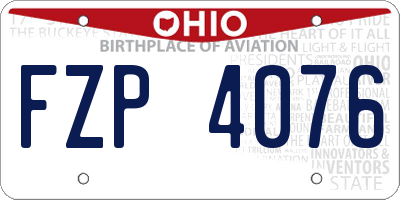 OH license plate FZP4076