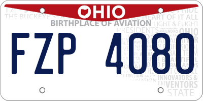 OH license plate FZP4080