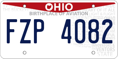 OH license plate FZP4082