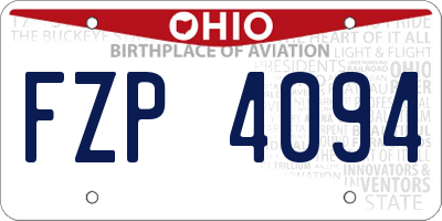OH license plate FZP4094