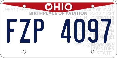 OH license plate FZP4097