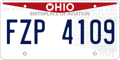 OH license plate FZP4109