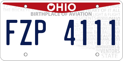 OH license plate FZP4111