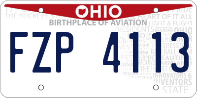 OH license plate FZP4113