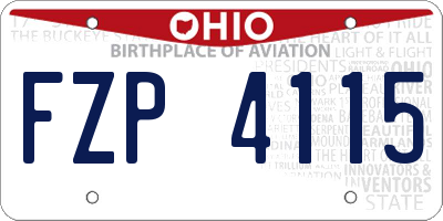 OH license plate FZP4115