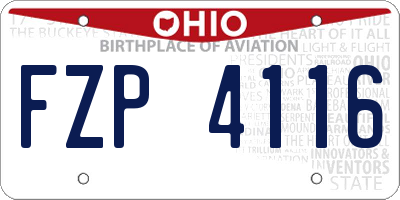 OH license plate FZP4116
