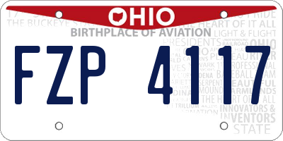 OH license plate FZP4117