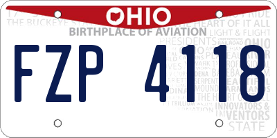 OH license plate FZP4118