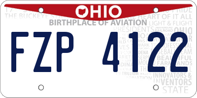 OH license plate FZP4122