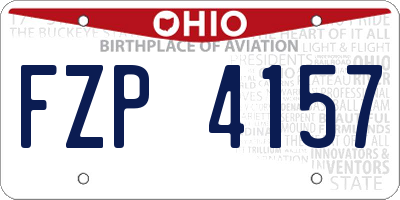OH license plate FZP4157