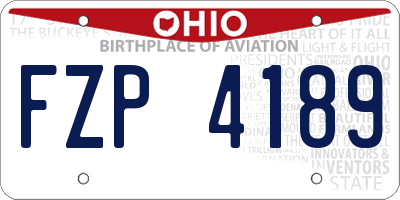 OH license plate FZP4189