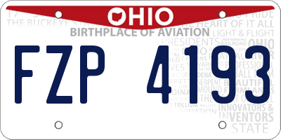 OH license plate FZP4193