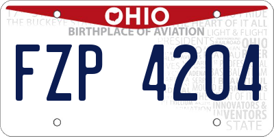 OH license plate FZP4204