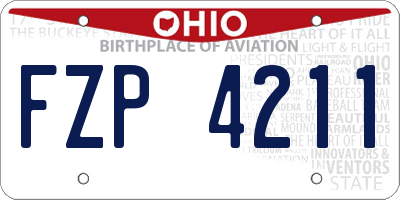 OH license plate FZP4211