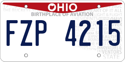 OH license plate FZP4215