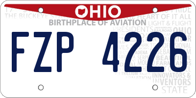OH license plate FZP4226