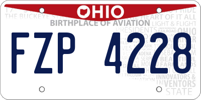 OH license plate FZP4228