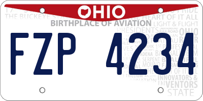 OH license plate FZP4234