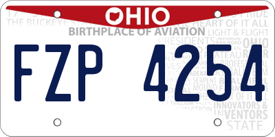 OH license plate FZP4254