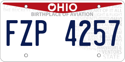 OH license plate FZP4257