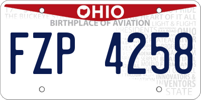 OH license plate FZP4258
