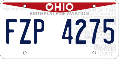 OH license plate FZP4275