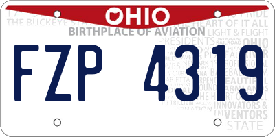 OH license plate FZP4319