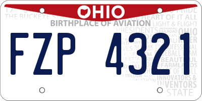 OH license plate FZP4321