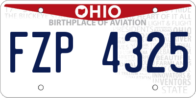 OH license plate FZP4325