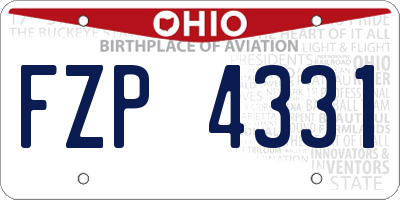 OH license plate FZP4331