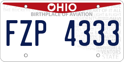 OH license plate FZP4333