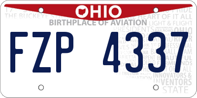 OH license plate FZP4337