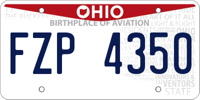 OH license plate FZP4350