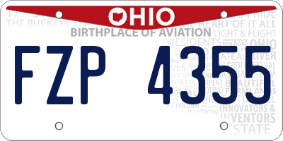 OH license plate FZP4355