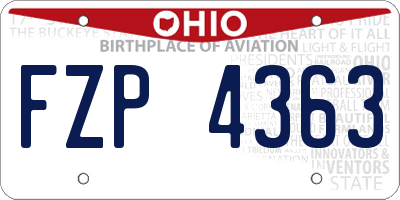 OH license plate FZP4363