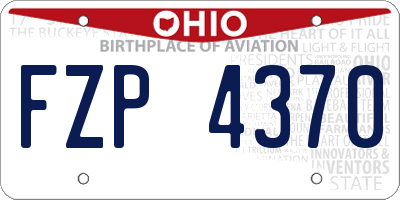 OH license plate FZP4370