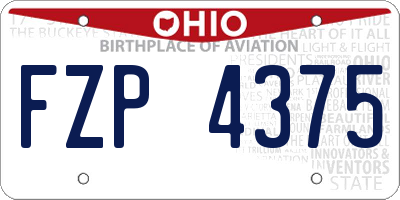 OH license plate FZP4375