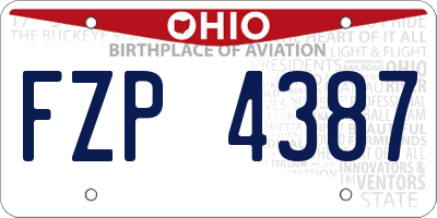OH license plate FZP4387