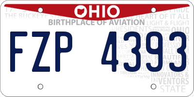OH license plate FZP4393
