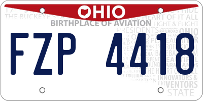 OH license plate FZP4418