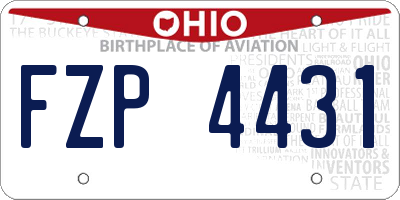 OH license plate FZP4431
